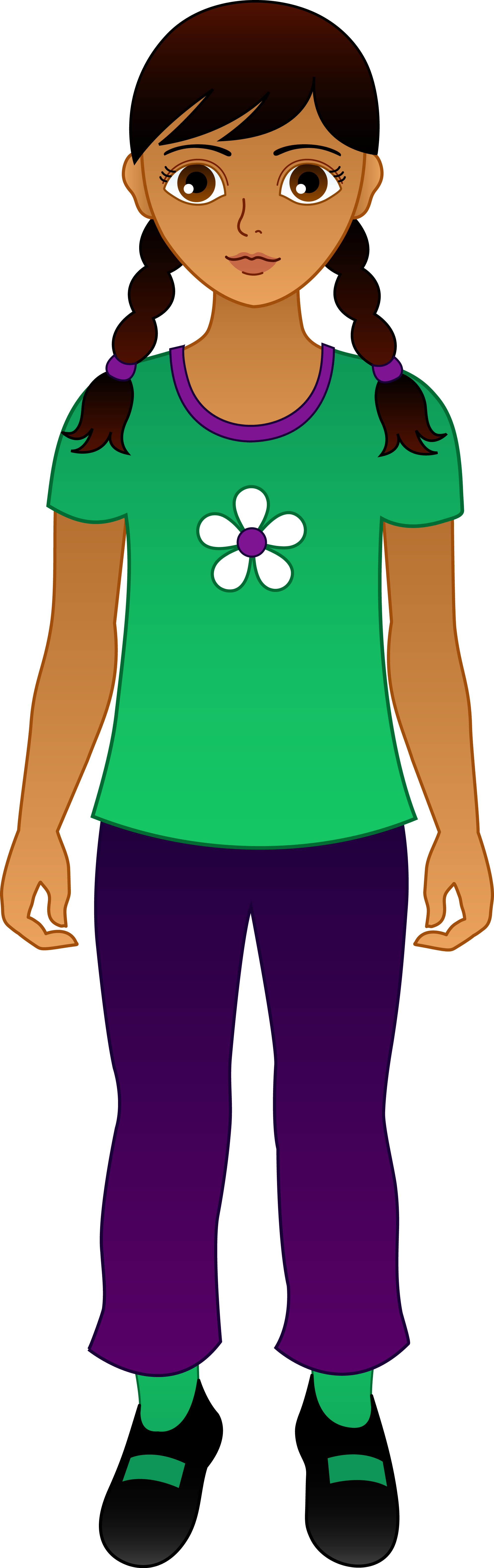 Girl with braids clipart.