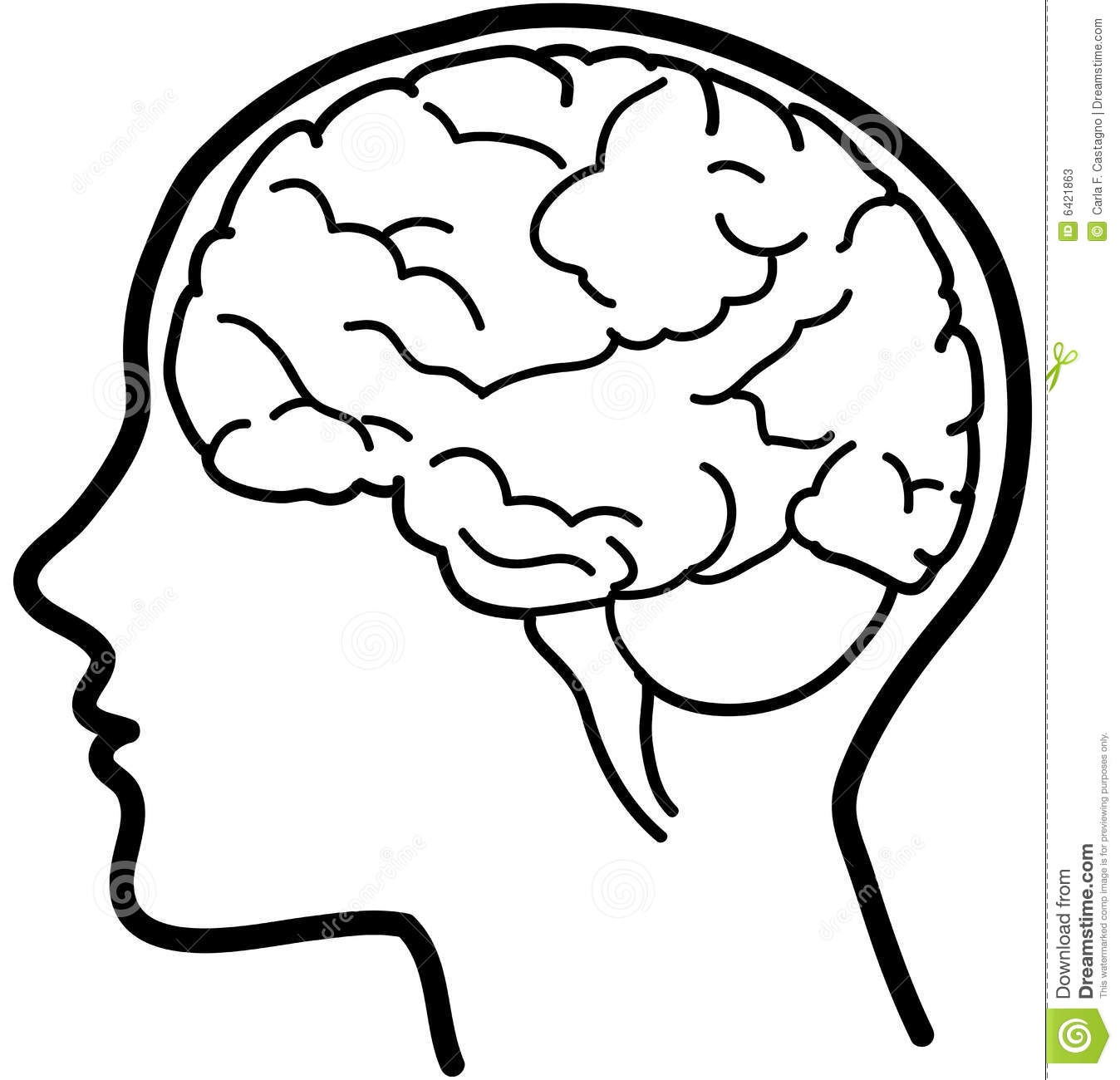 Brain Outline Clipart Black And White.