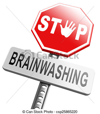 Clip Art of stop brainwashing no indoctrination.