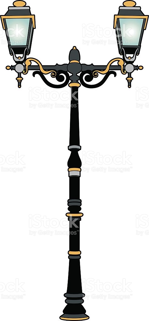 Lamppost Two Branches stock vector art 476279998.