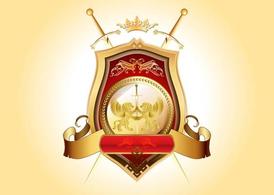 Golden shield PSD Clipart Picture Free Download.