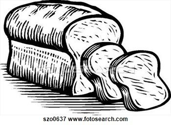 Sliced loaf of bread, black and white Stock Illustration.