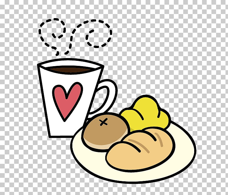 Breakfast Coffee Food Bread , Cartoon cute breakfast, cup of.