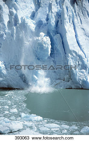 Stock Photo of Ice breaking off a glacier 393063.