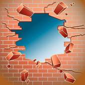 Breaking Through Brick Wall Clipart.