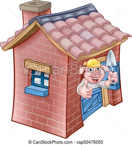 Three Little Pigs Fairy Tale Brick House.