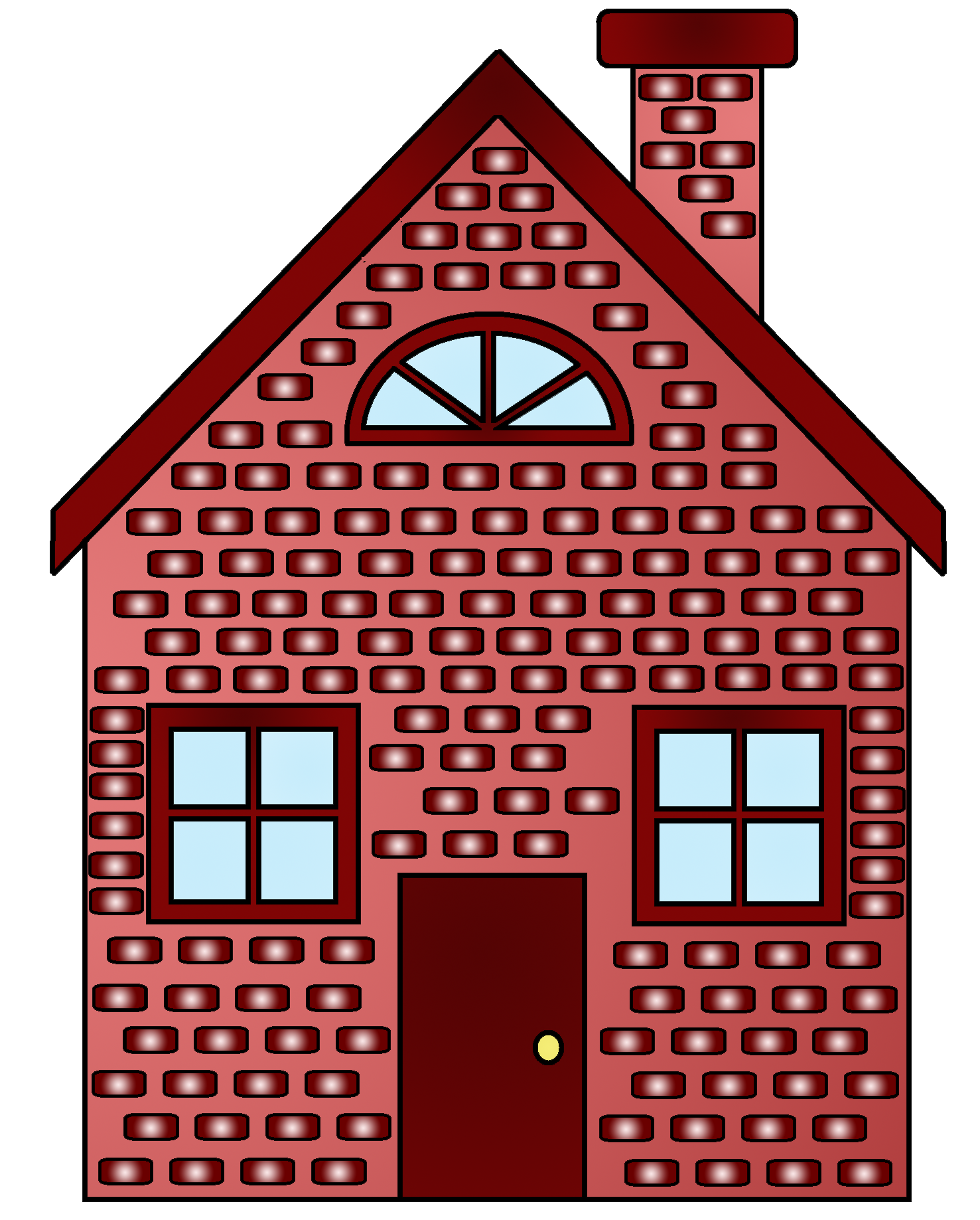 Pig and brick house clipart.