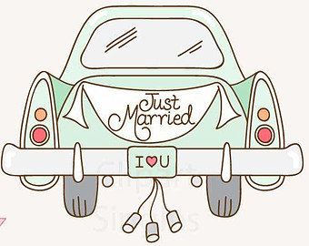 Clipart just married car.