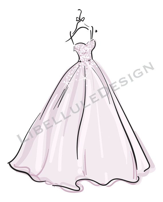 Wedding Gown Wedding Dress Clipart pack Vector by libelluledesign.