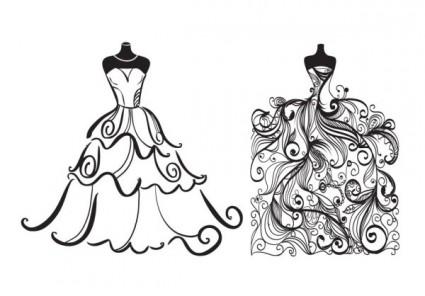 Animated Wedding Dress Clipart.