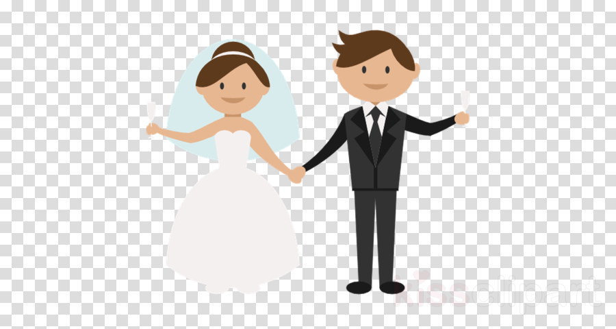 Bride And Groom Cartoon clipart.