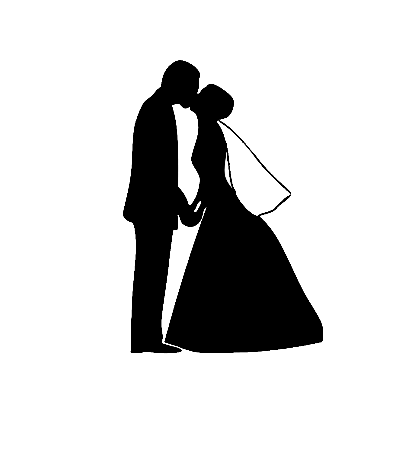 Bride And Groom Silhouette Clipart.