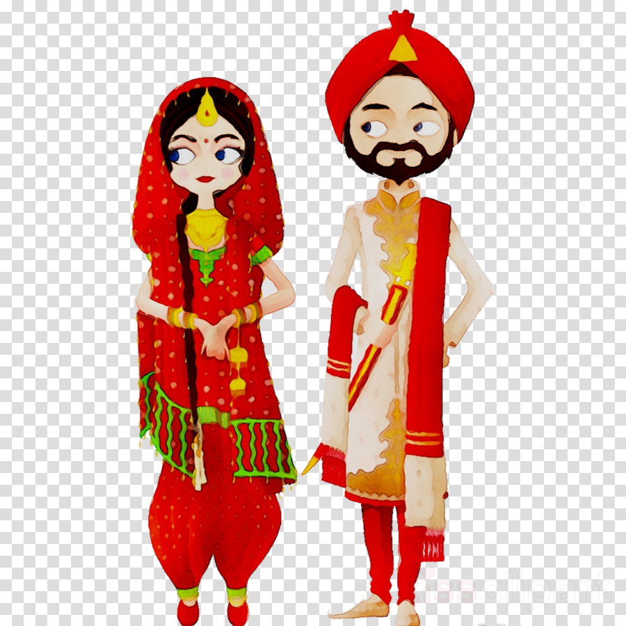 Bride And Groom Cartoon clipart.