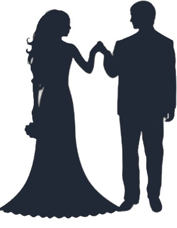 Free bride and groom silhouette clip art.