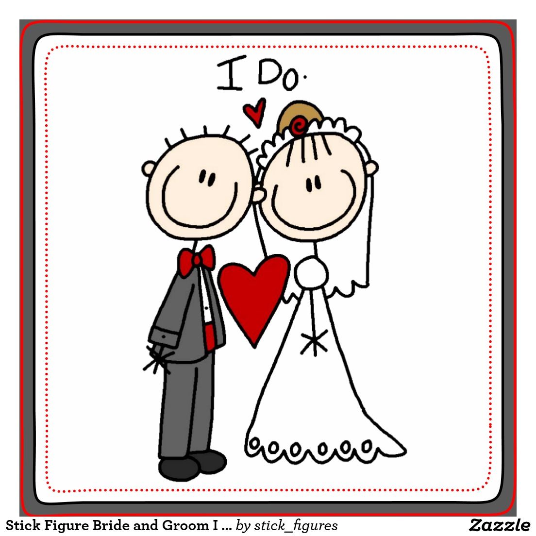 bride and groom stick people.
