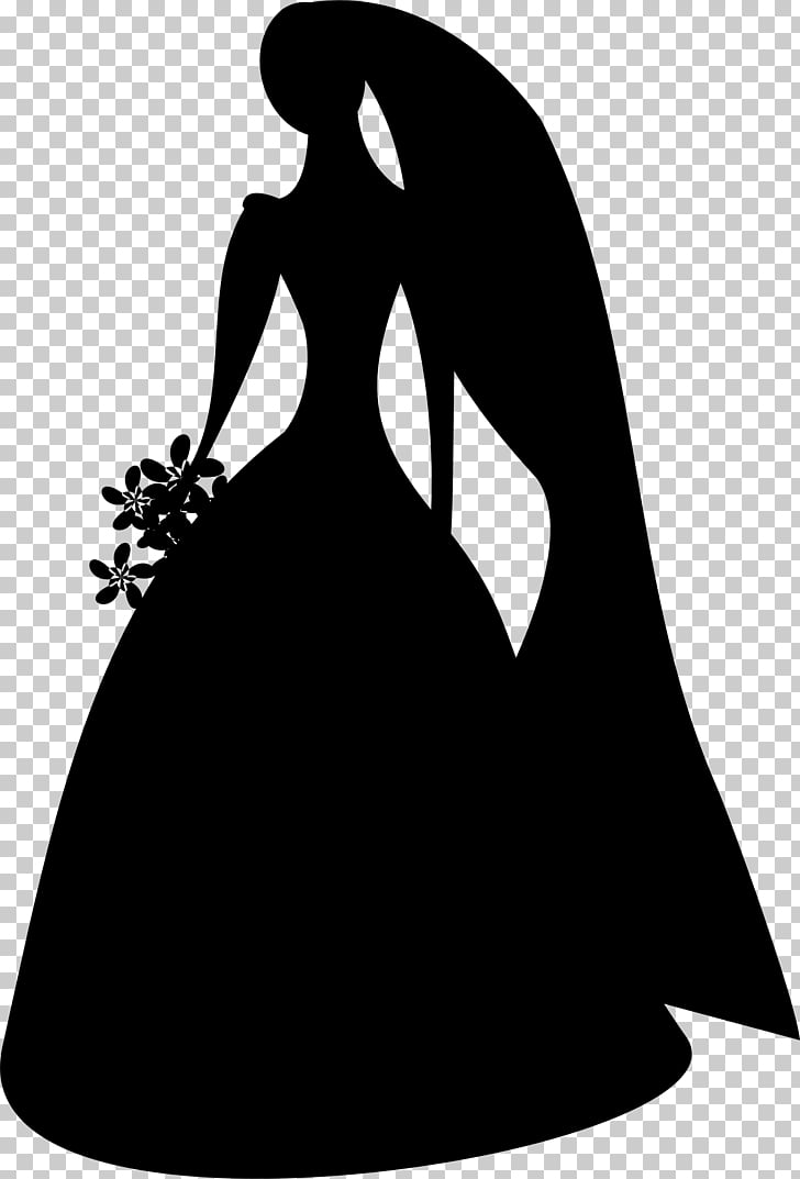 Silhouette Bridesmaid , bride PNG clipart.