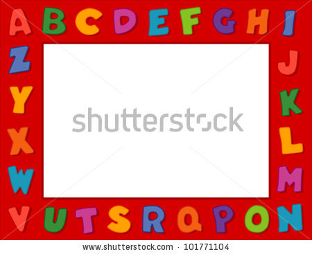 Alphabet Frame Bright Letters White Border Stock Vector 101771095.