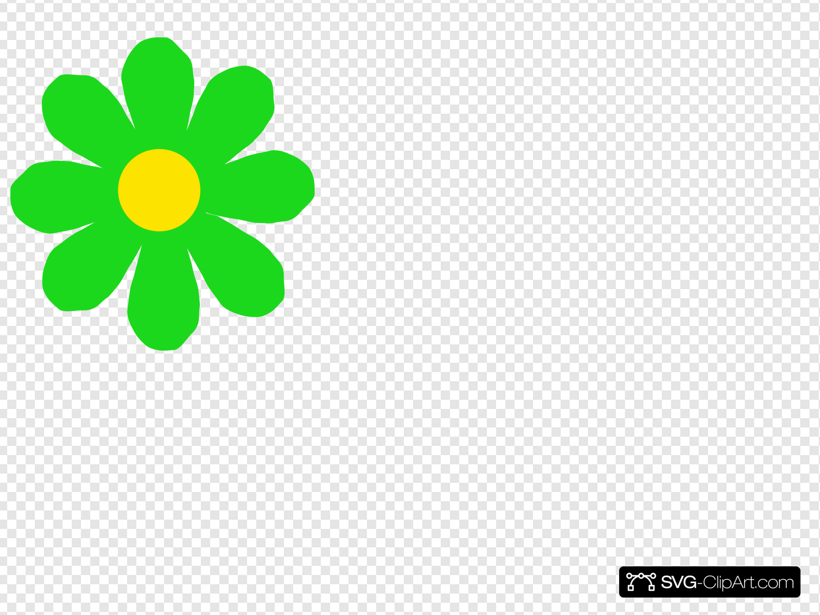 Bright Green Flower Clip art, Icon and SVG.