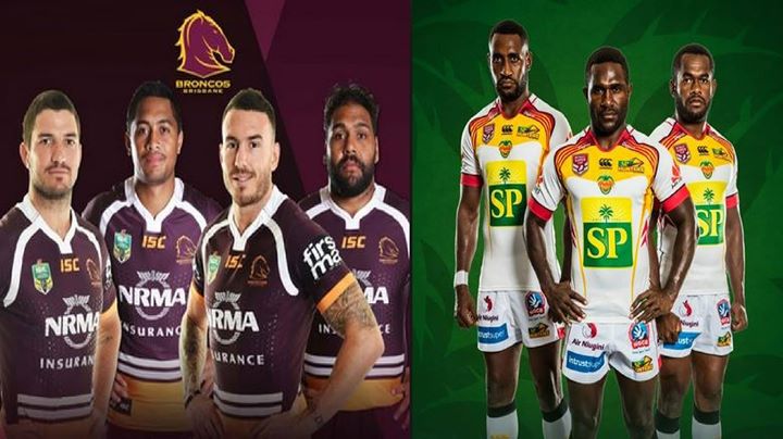 Brisbane Broncos Vs PNG Hunters at Oil Search National Football.