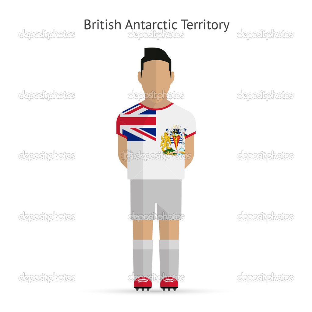 British Antarctic Territory football player. Soccer uniform.