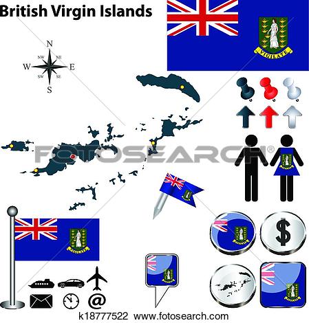Clipart of Map of British Virgin Islands k18777522.