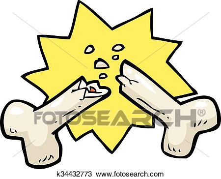 Cartoon broken bone Clipart.