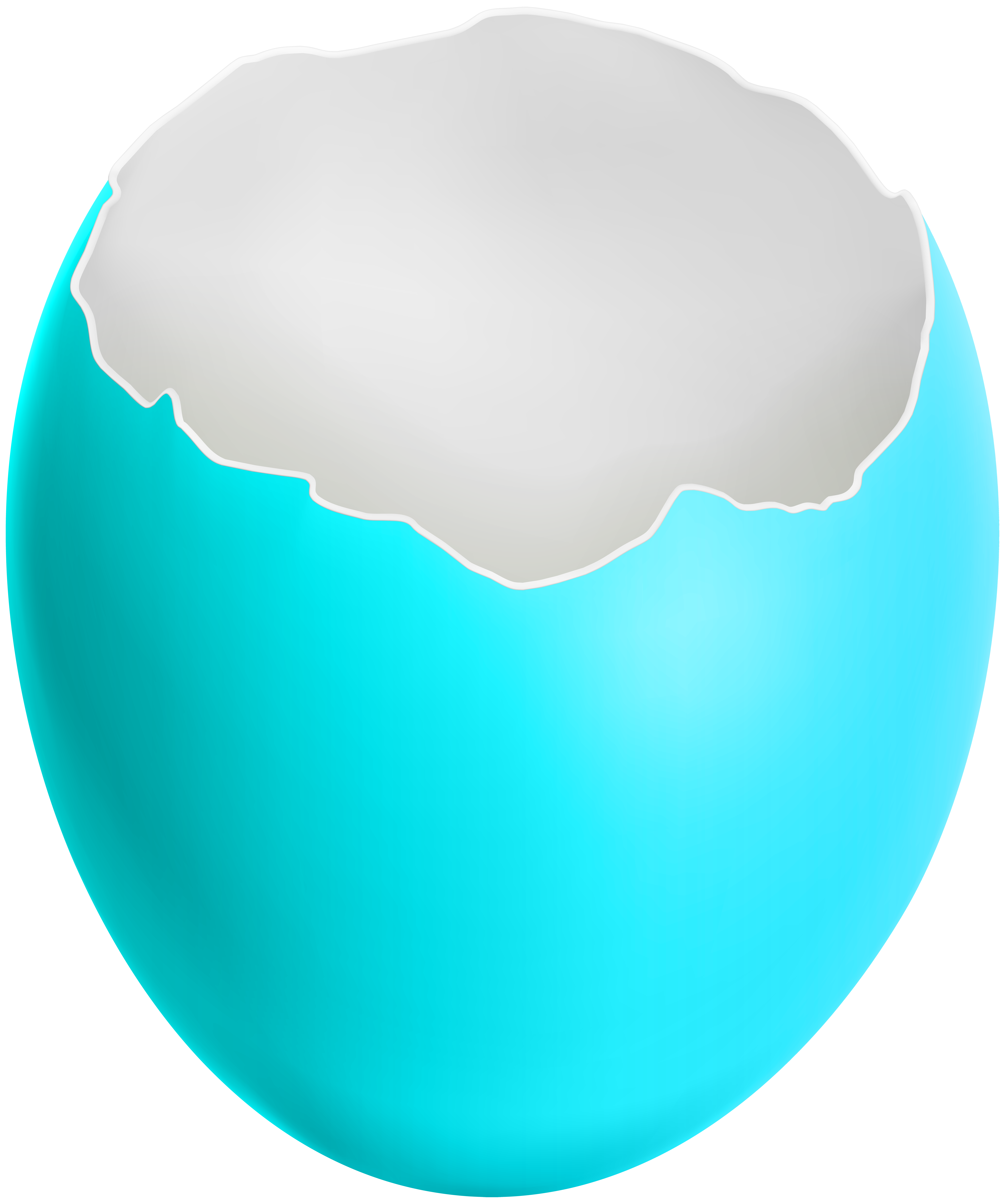 Broken Easter Egg Blue Clip Art Image.