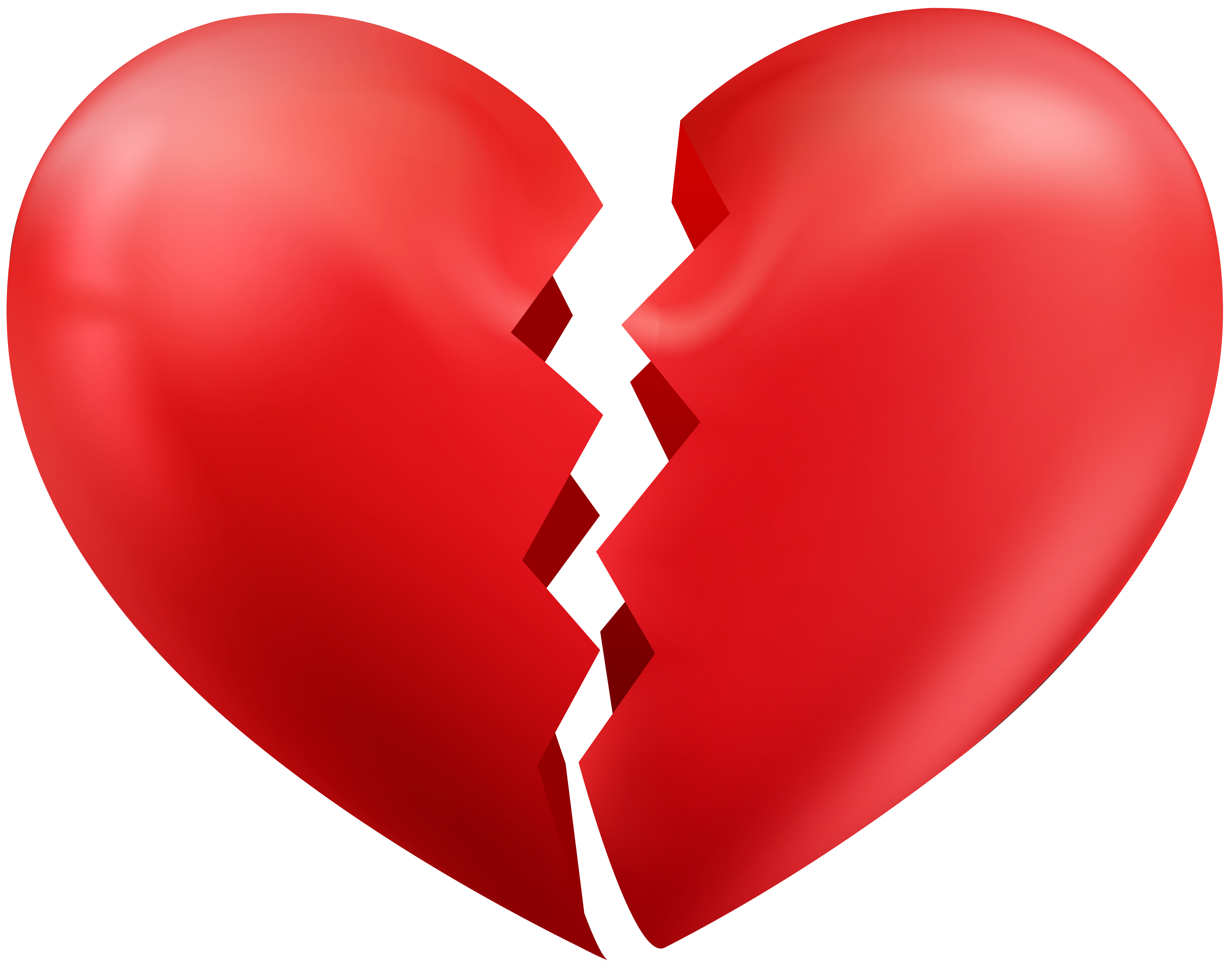 Broken Heart Transparent PNG Clip Art Image.