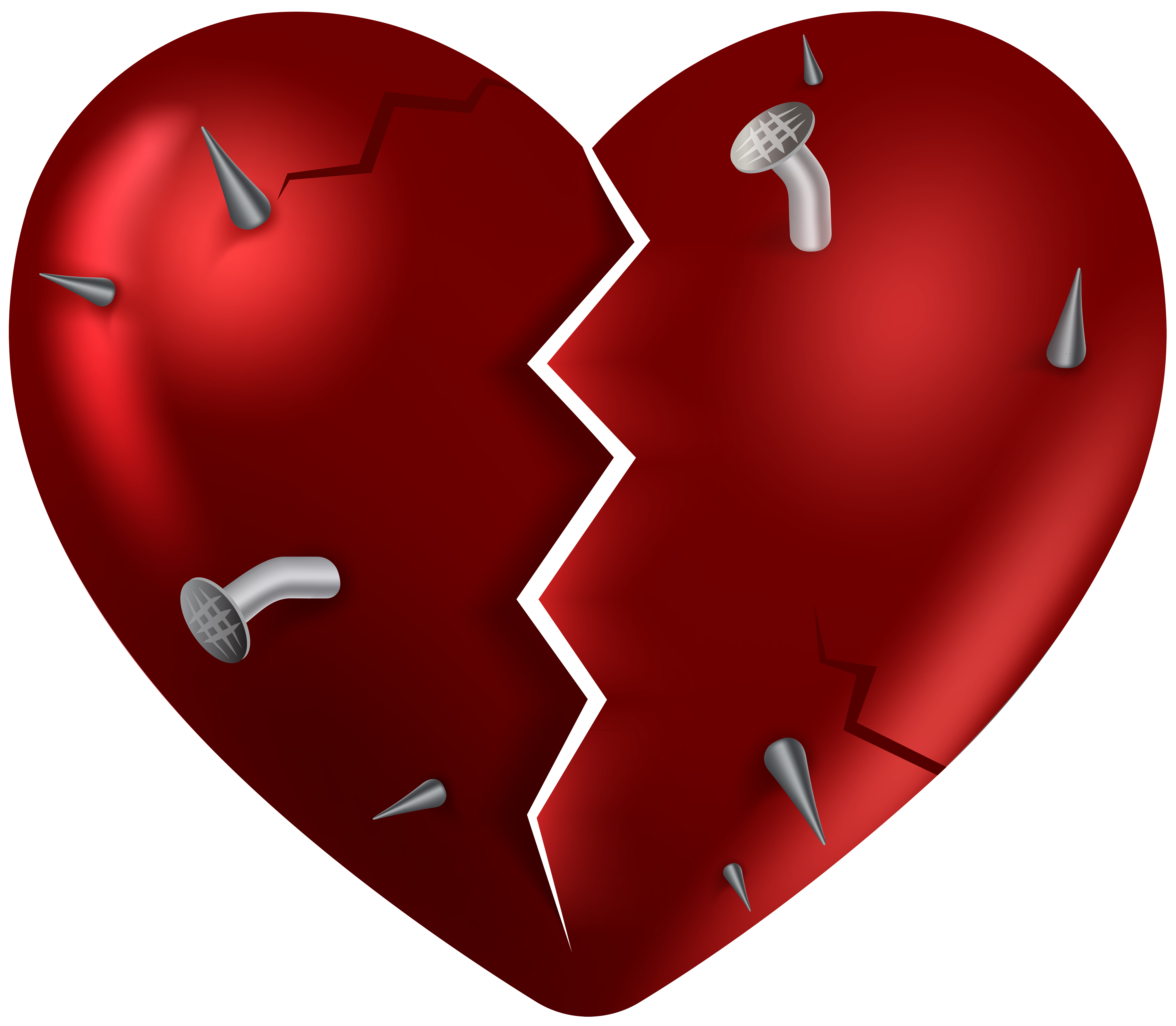 Broken Heart PNG Clip Art Image.