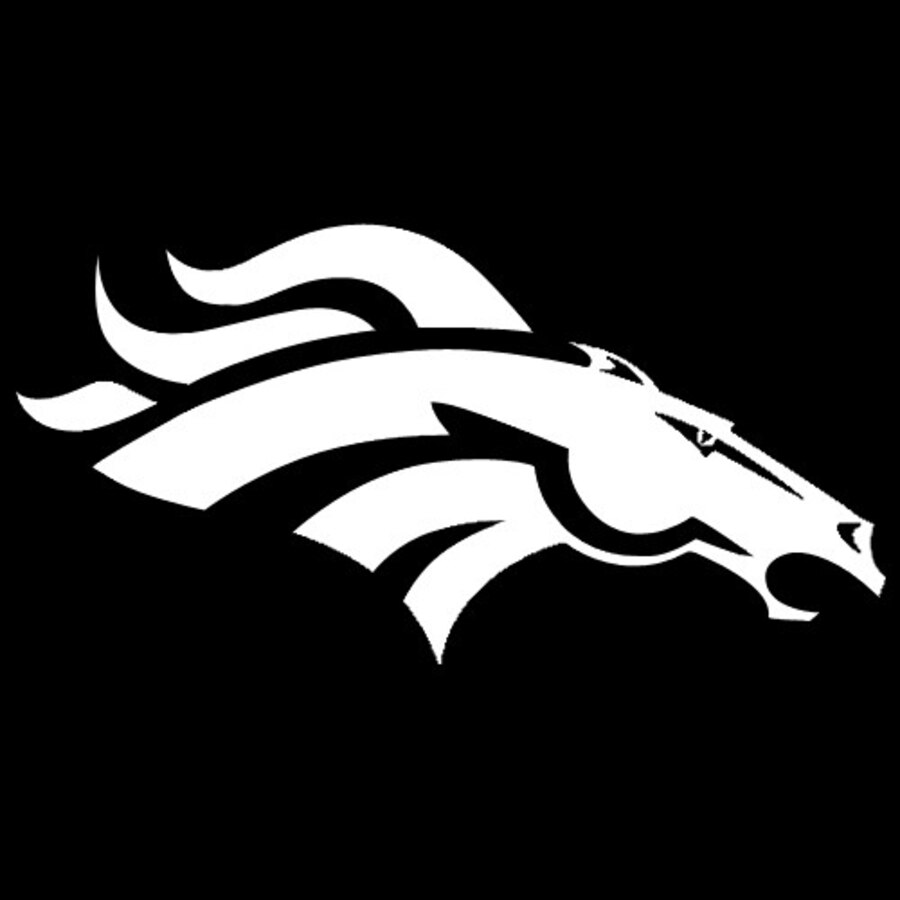 Denver Broncos 8x8 White Team Logo Decal.
