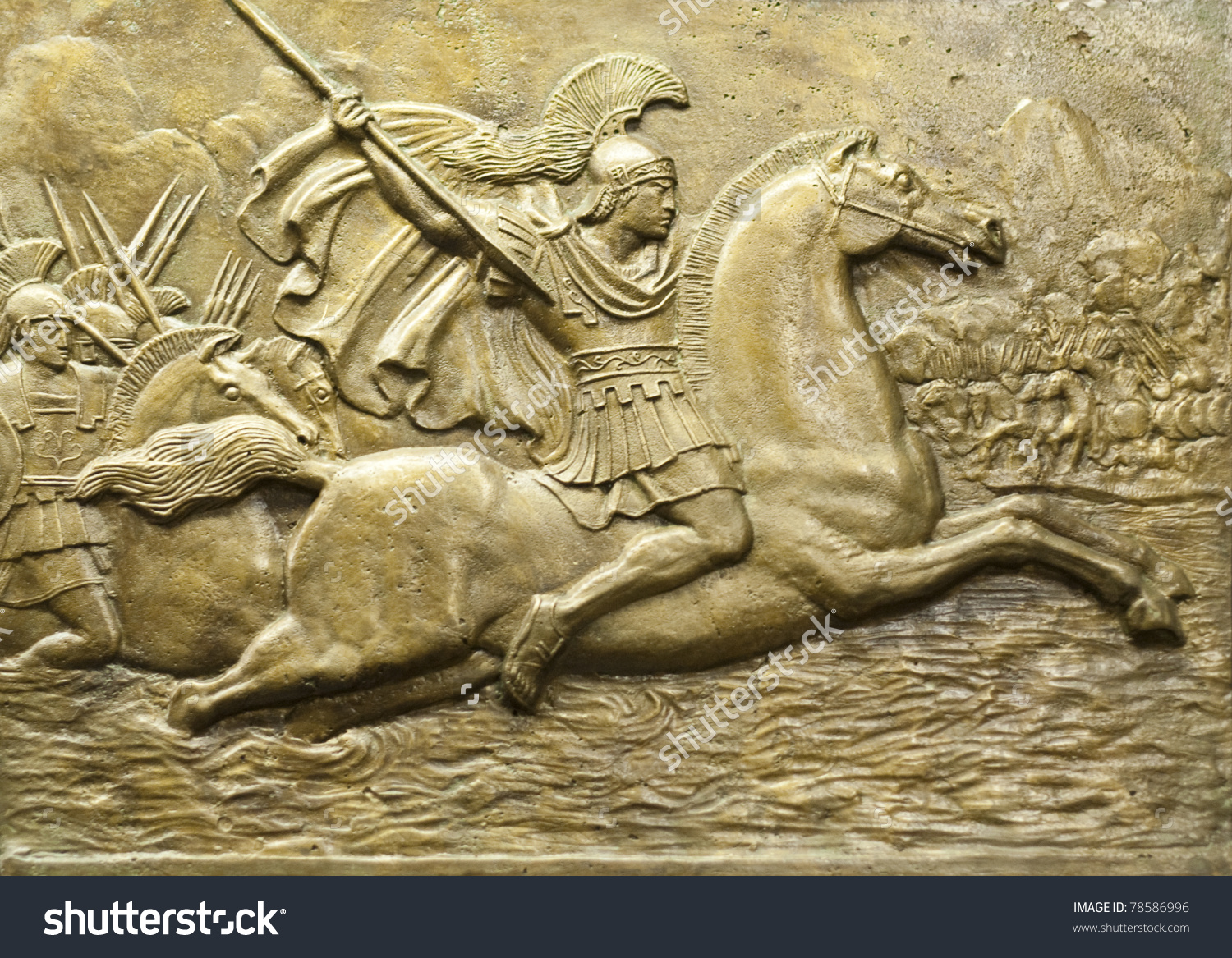Bronze Relief Depicting Alexander Great His Stock Photo 78586996.