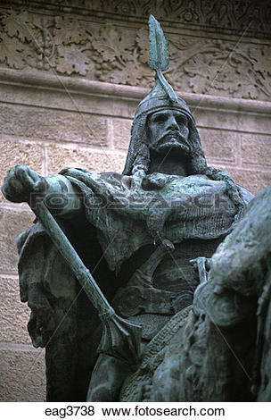Pictures of BRONZE STATUE of ARPAD, a historic MAGYAR leader.