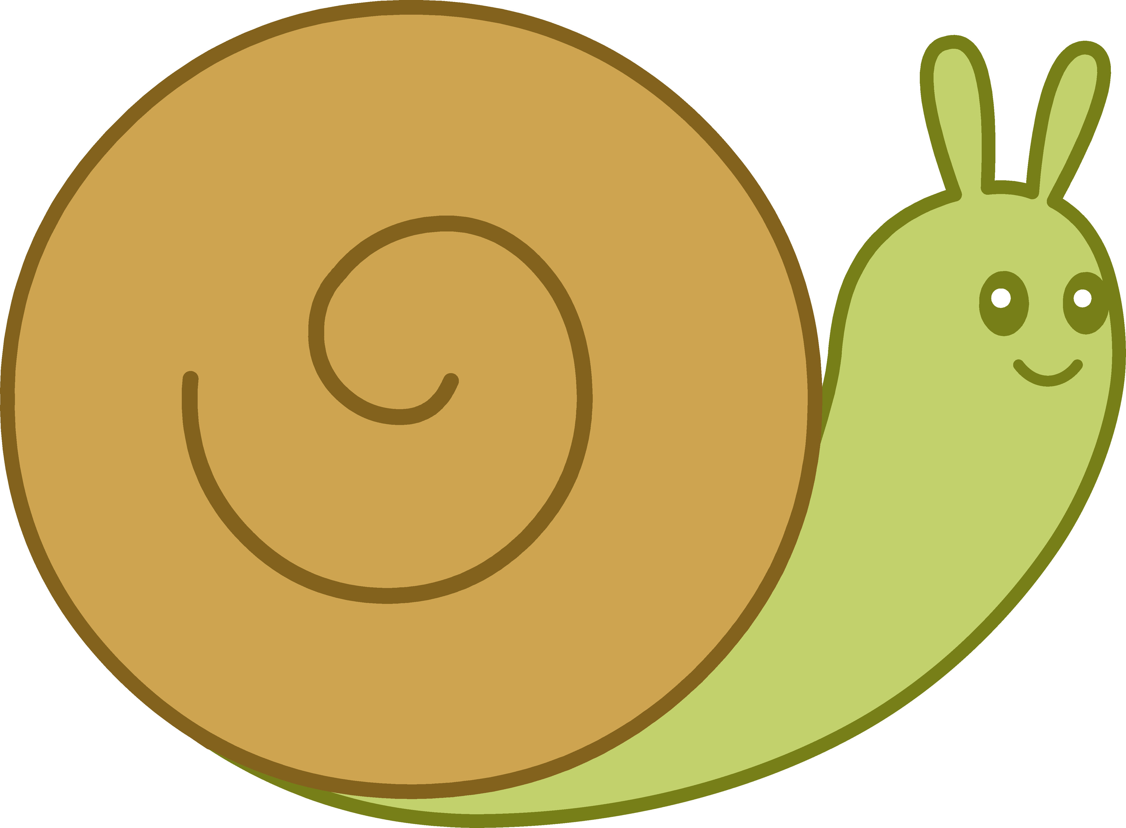 Cute Brown and Green Snail.