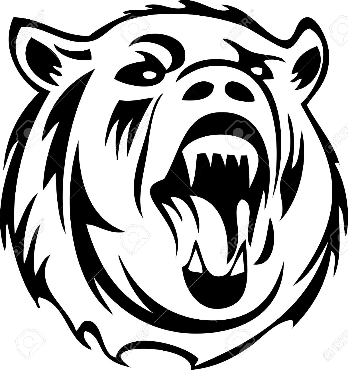 brown bear head clipart black and white 20 free Cliparts | Download ...