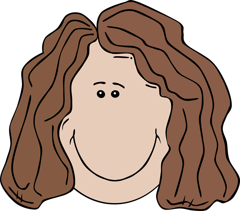 girl with straight hair clipart