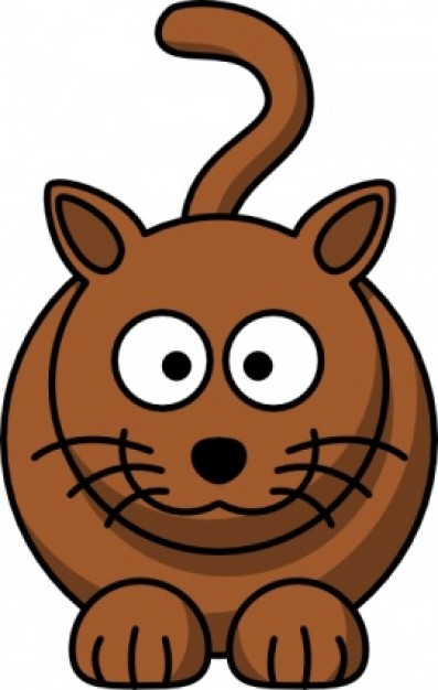 brown cartoon cat clip art.