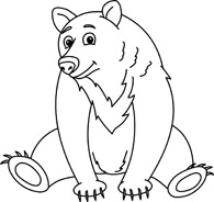 Brown Bear Black And White Clipart.