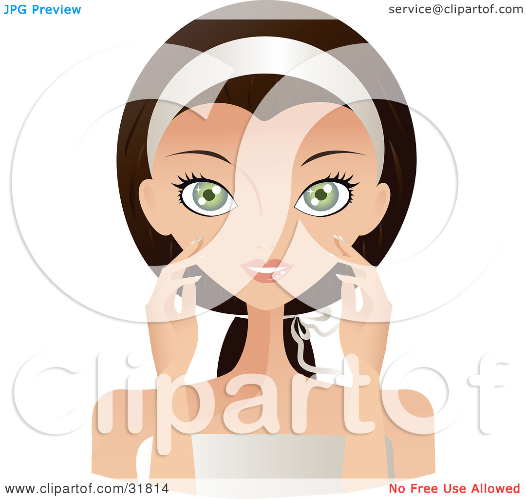 Clipart Illustration of a Beautiful Brunette Caucasian Woman With.