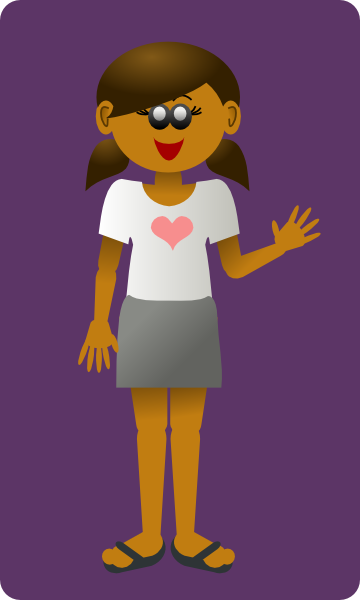 Girl Waving Hi Clipart.