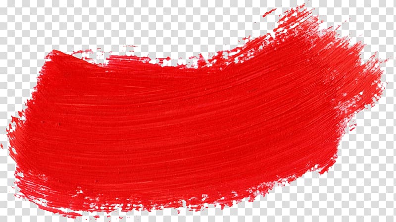 Red paint , Red Paintbrush, brush stroke transparent background PNG.