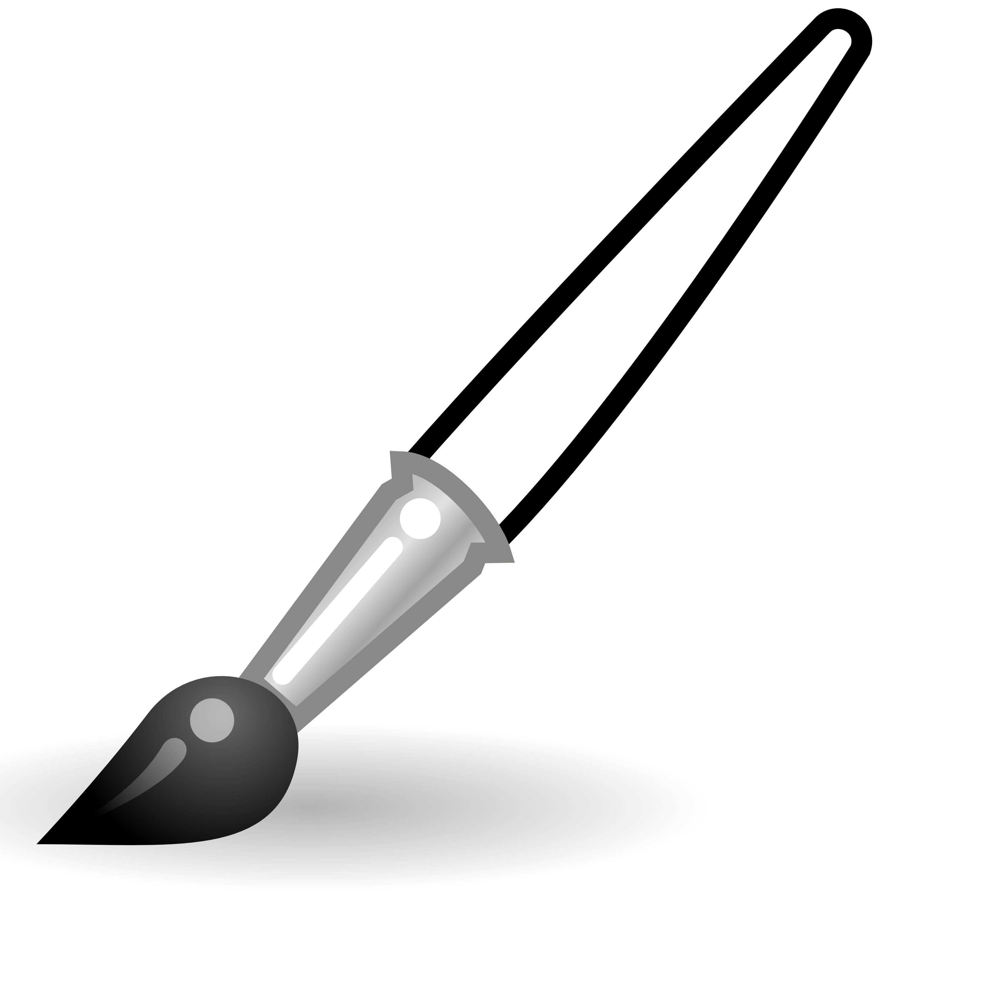 Paint Brush Black And White clipart free image.