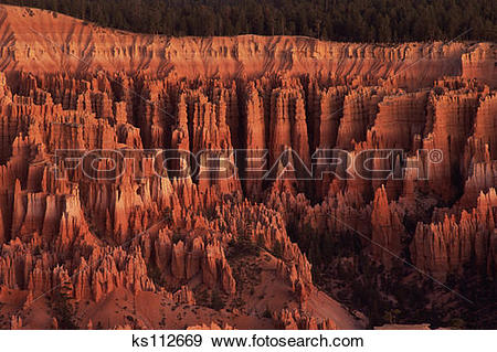 Stock Photograph of Silent City at sunrise, Bryce Canyon National.