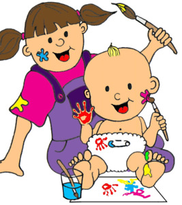 Babysitting clipart woman child, Babysitting woman child.