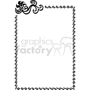 Corner scroll with bubble border clipart. Royalty.