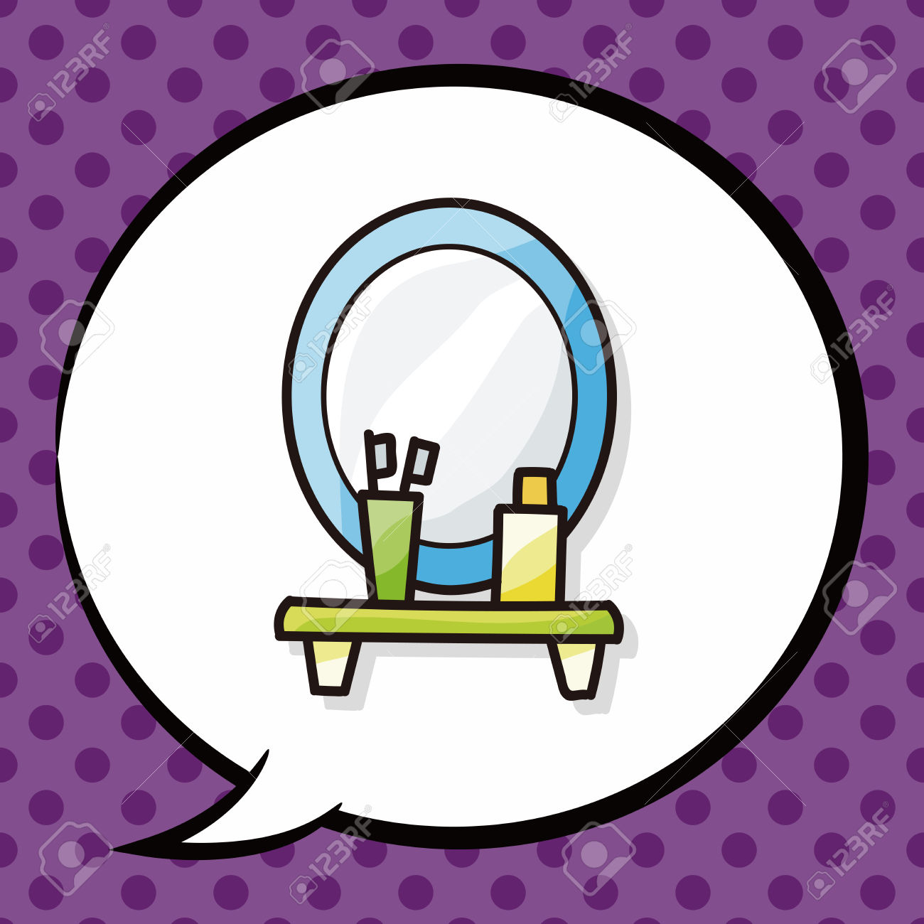 Dressing Table Doodle, Speech Bubble Royalty Free Cliparts.