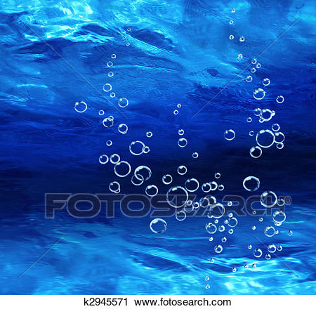 Bubbles deep blue underwater Clip Art.