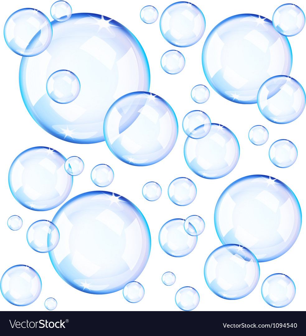 Blue soap bubbles.