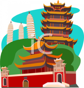 Chinese temple clipart.