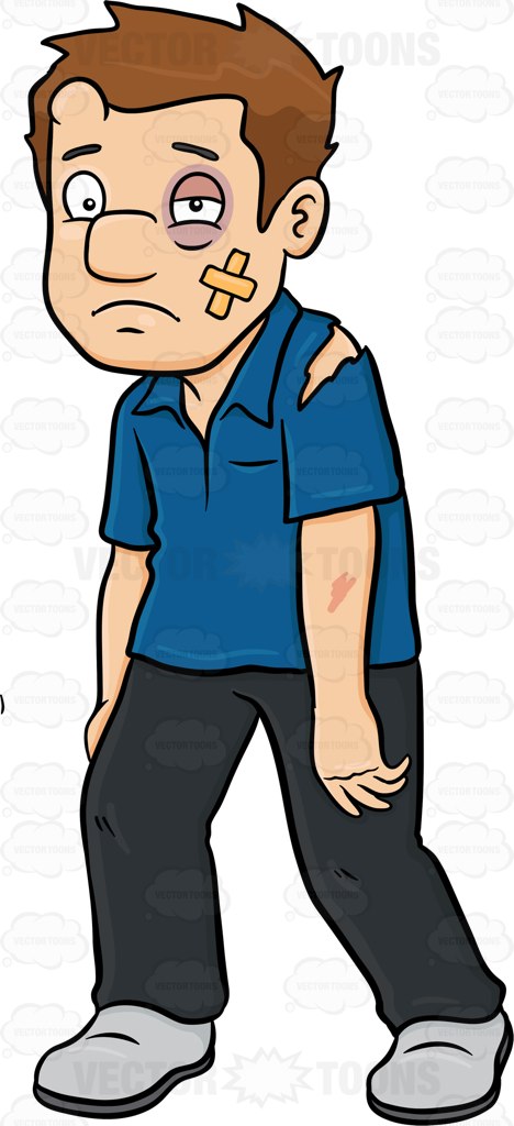Man getting beat up clipart.
