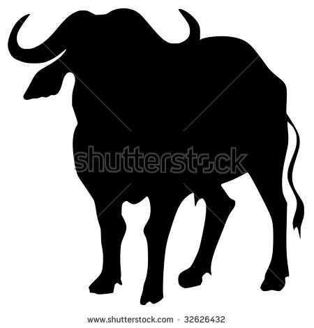 Buffalo Silhouette Stock Images, Royalty.